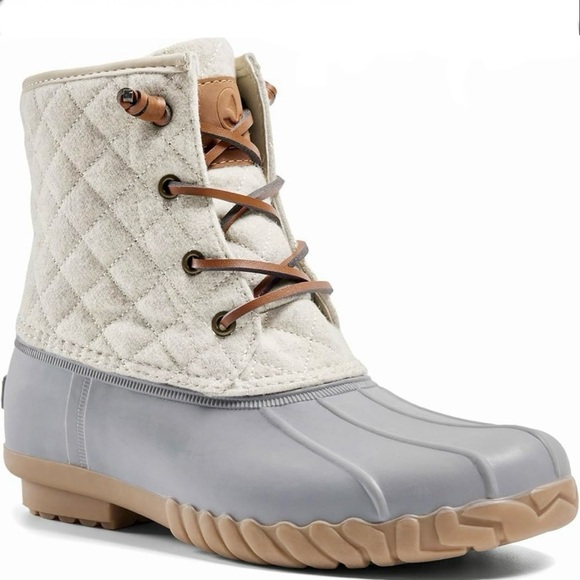 Nautica Quilted Wooley Duck Boots Waterproof Winter Snow / Rain Booties - Picture 16 of 16